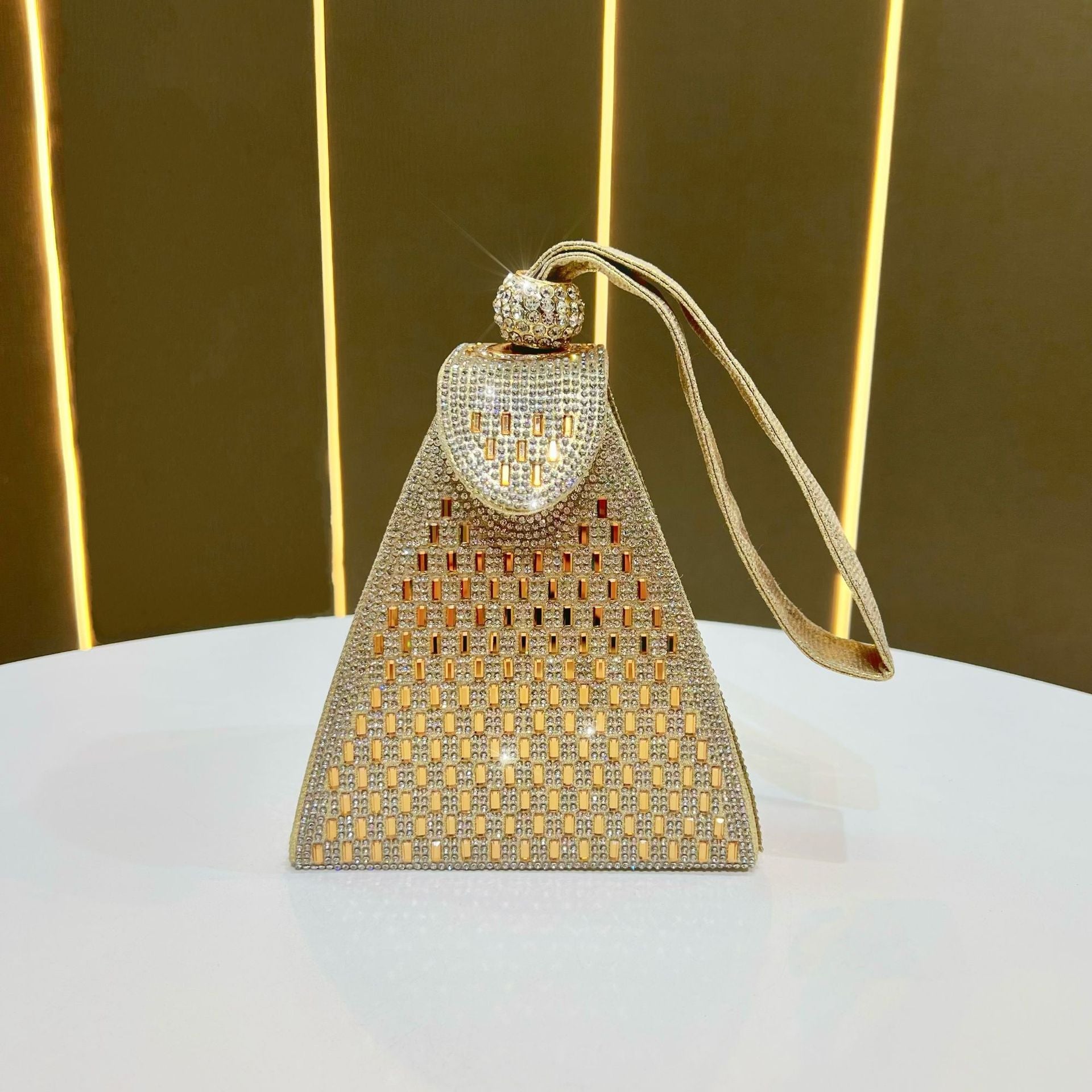 Crystal Geometric Evening Clutch Bag
