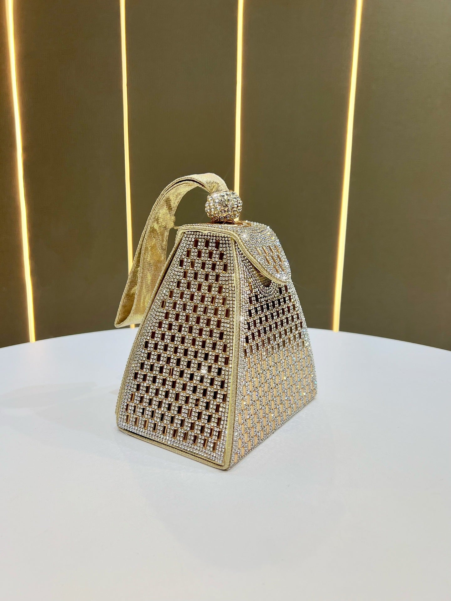 Crystal Geometric Evening Clutch Bag