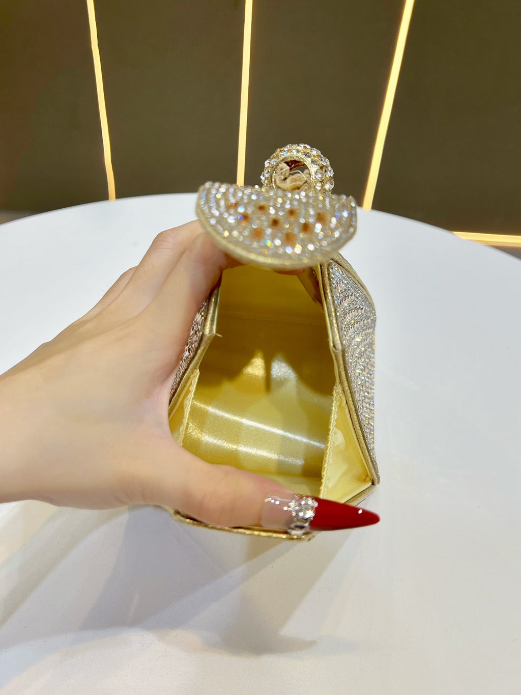 Crystal Geometric Evening Clutch Bag