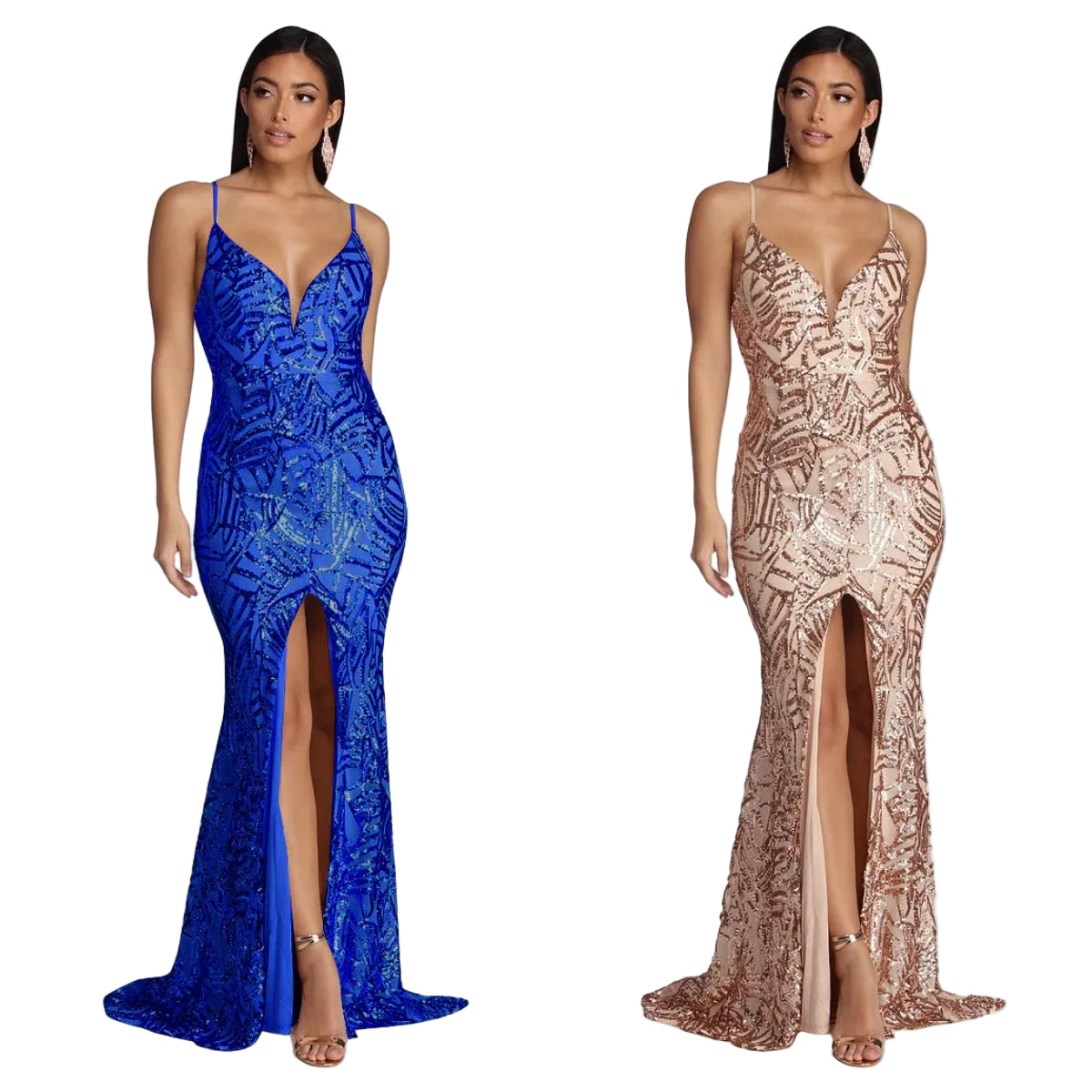 Royal Blue Sequin Mermaid Gown