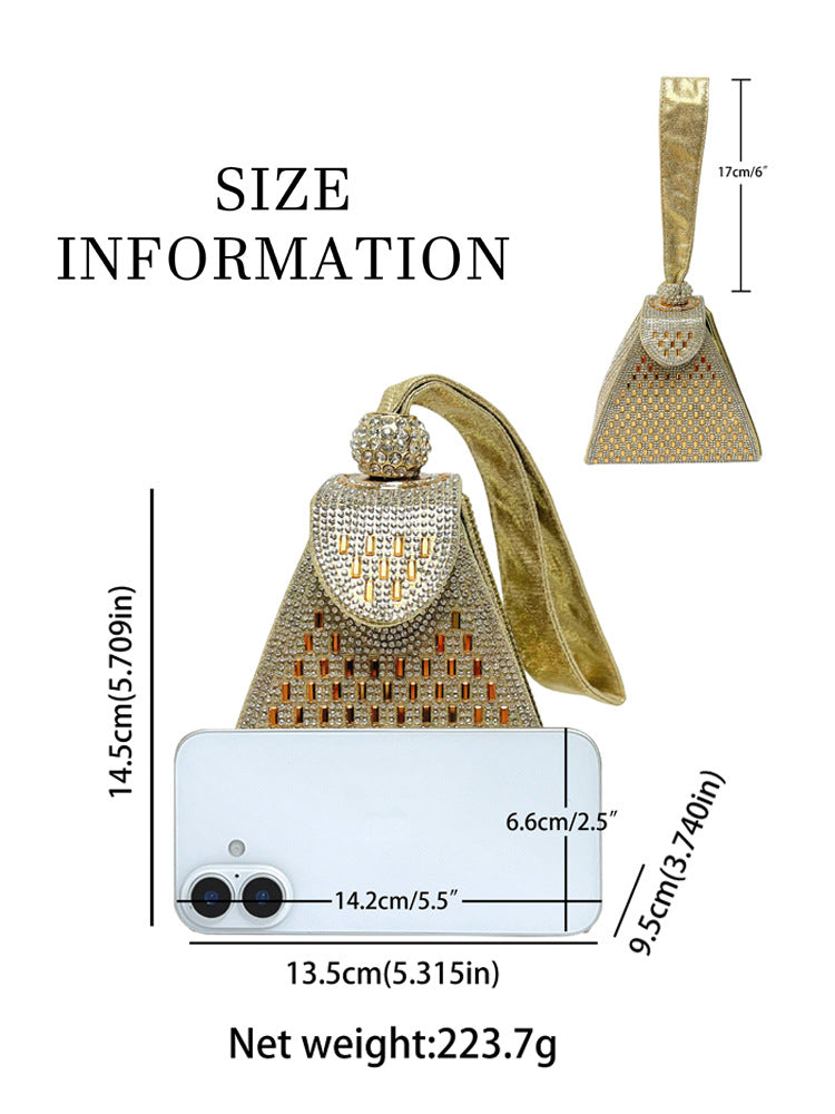 Crystal Geometric Evening Clutch Bag