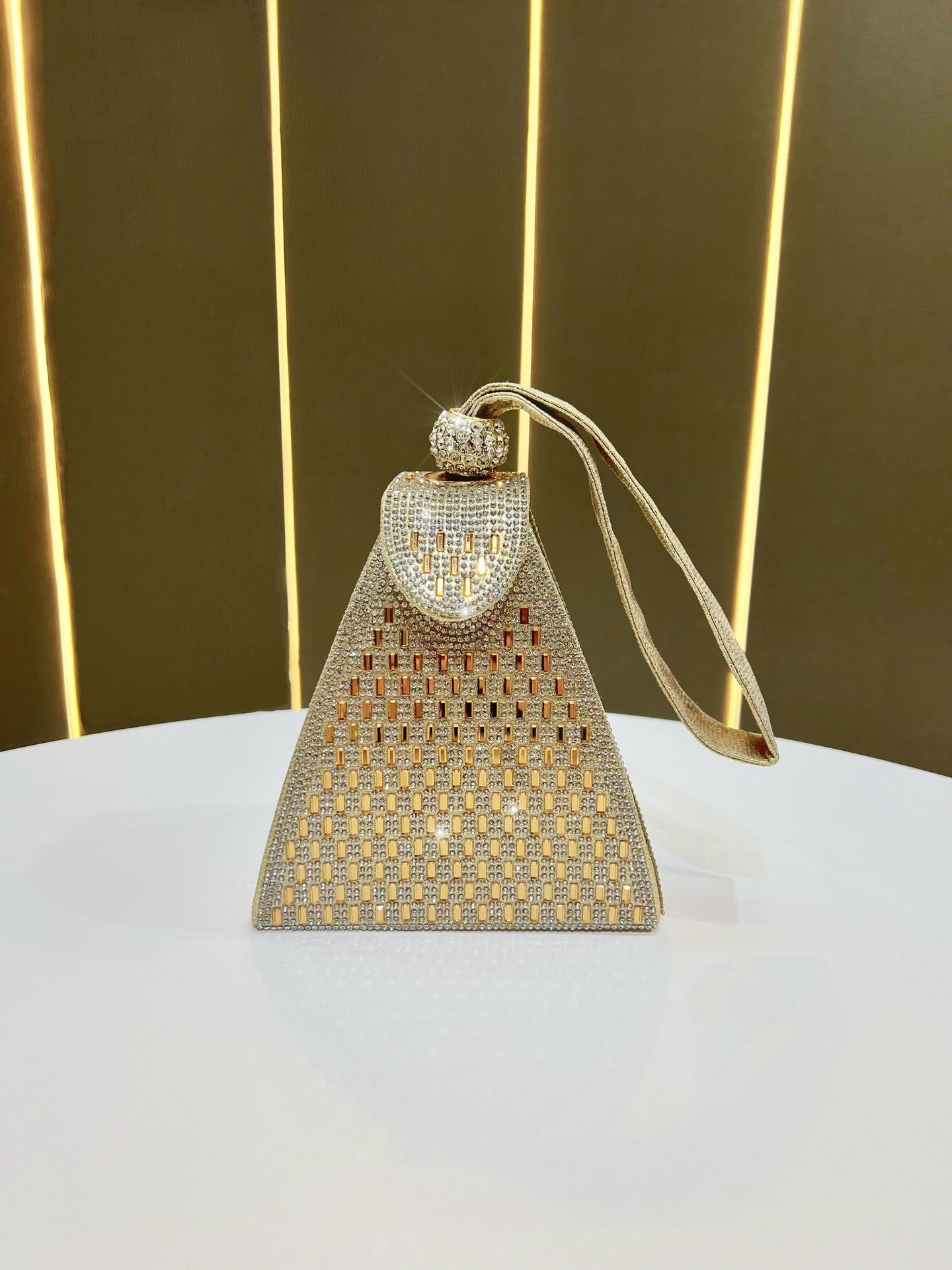 Crystal Geometric Evening Clutch Bag