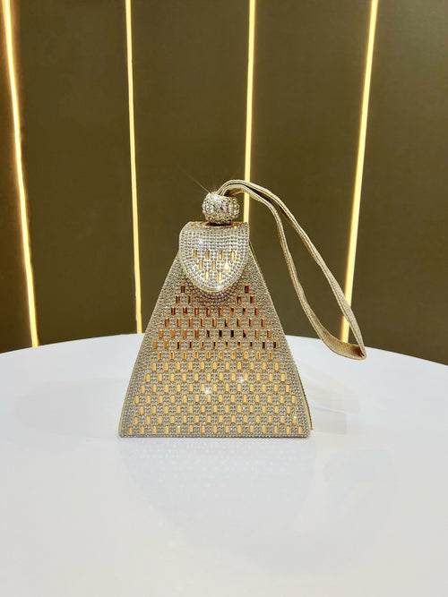 Crystal Geometric Evening Clutch Bag