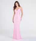 Cutout Open Back Mermaid Sequin Formal Dress